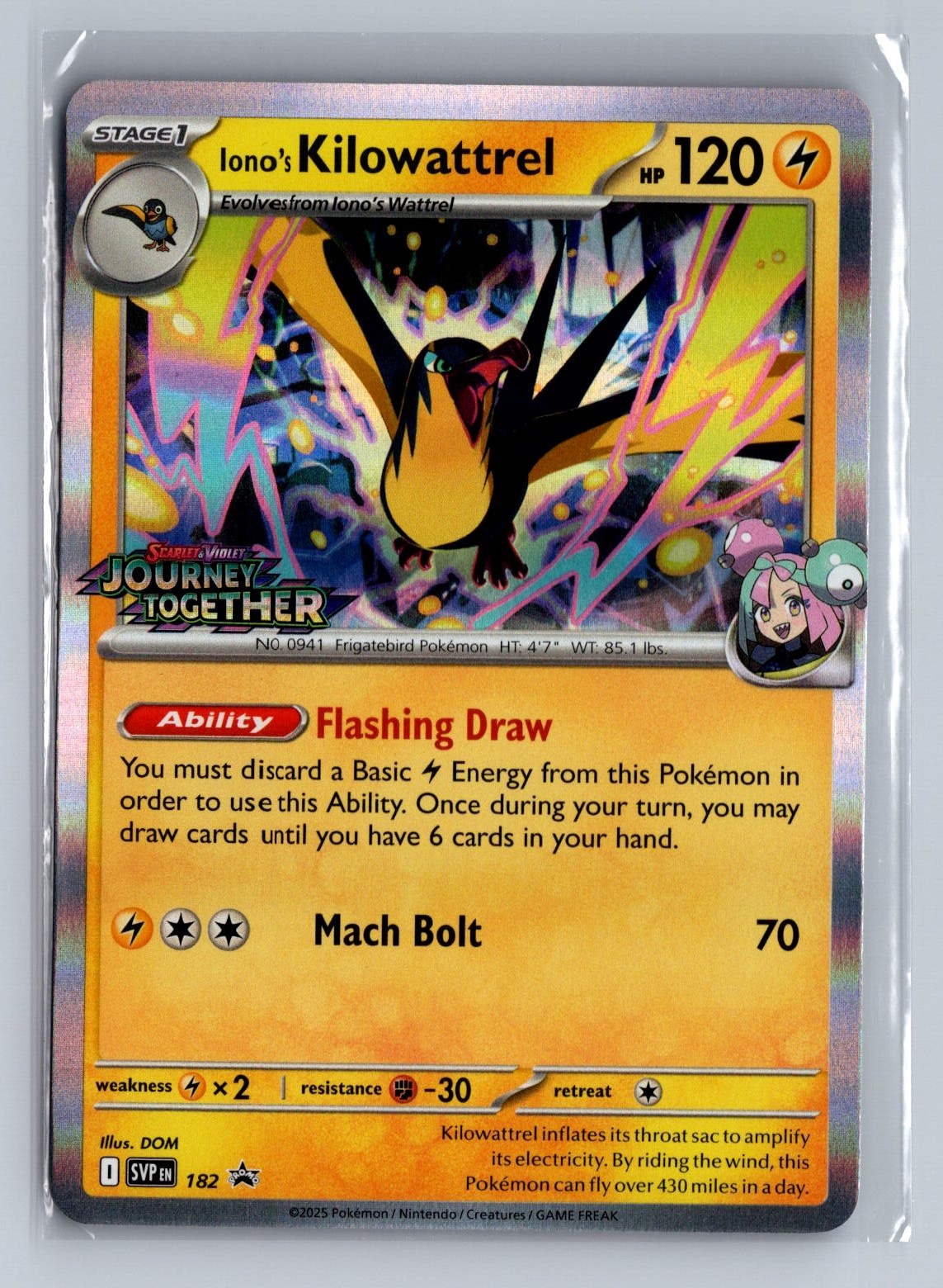 Iono's Kilowattrel - (Prerelease) Promo SV: Scarlet & Violet Promo Cards 182 NM