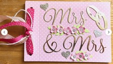 1 Handmade A6 Mini Scrapbook Mrs & Mrs Wedding Memory Book Keepsake SALE