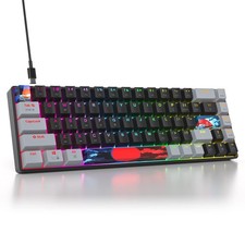 iTastatur 65 Mechanical Keyboard 68-Key Wired Gaming Keyboard with Red Switc...