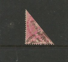 SAINT CHRISTOPHER 1885 ½d SURCHARGE INVERTED BI-SECT. WMK CROWN CA. USED