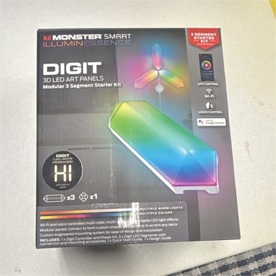 Monster Digit 3D LED Art Panels Modular Kit Multicolor LED App Voice Control