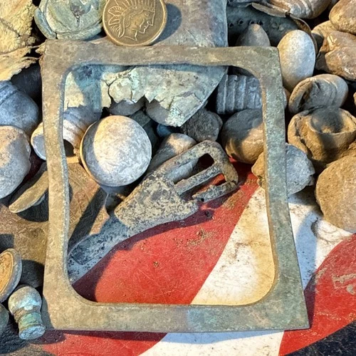 Dug Civil War 💥 🇺🇸 💣 Brass Photo Frame