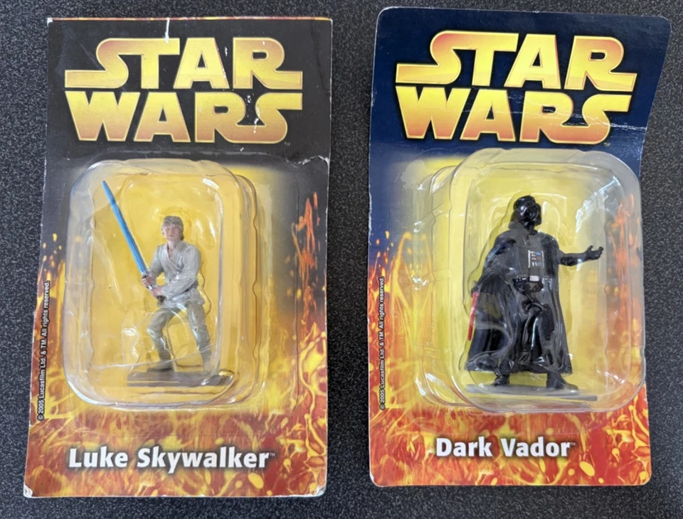 2 FIGURINE METAL STAR WARS VINTAGE DARK VADOR + LUKE SKYWALKER - Photo 1/1