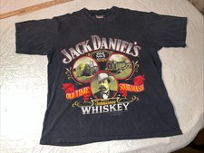 vtg 1989 single stitch Jack Daniels Tennessee Whiskey black XL shirt MADE IN USA
