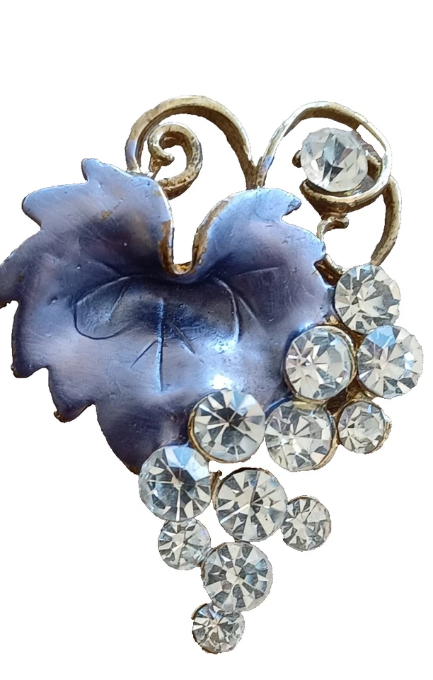 2 broches vintage esmaltados flor prata placa floral broche folha presente verão joias - Imagem 4 de 4