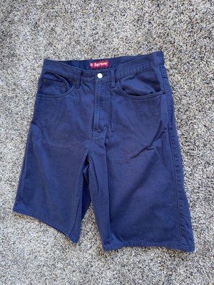Supreme Baggy Denim Jean Shorts - Navy Blue - Size 32 - SS24