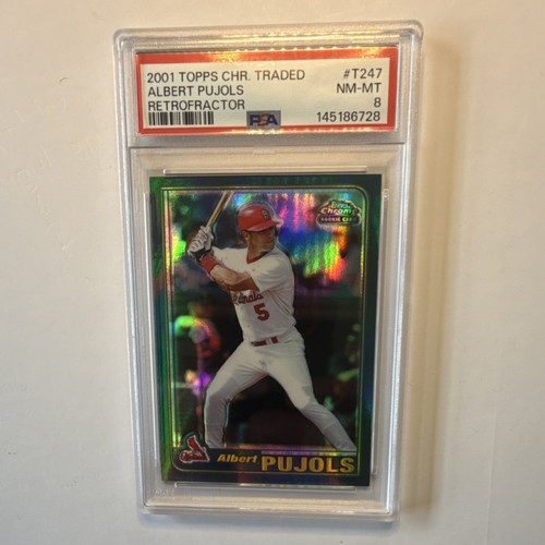 2001 Topps Traded Chrome Retrofractor Rookie PSA 8 Albert Pujols #T247 Cardinals