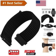 Comfortable 18mm Adjustable Nylon Watch Band with Quick Release Mechanism, Black