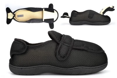 Mens Wide Fit Slippers Womens Extra Wide Slippers Wide Open Touch Fasten 5E Wide - Image 1 of 4