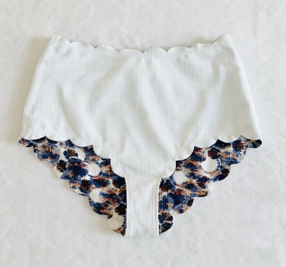 Pantalones cortos de bikini Marysia talla M Santa Monica festoneados elásticos crepé nuevos sin etiquetas Foto 4 de 4