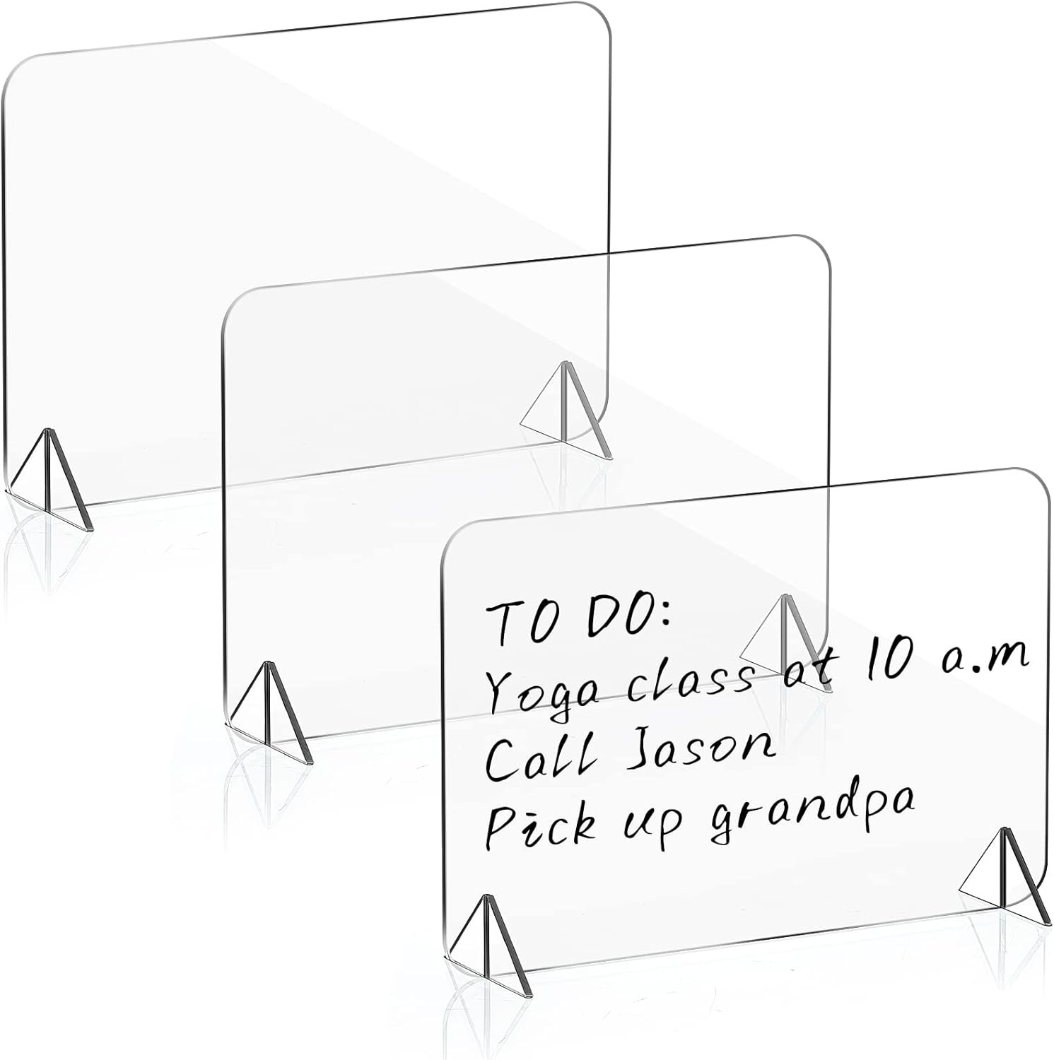 3 Pack Acrylic Dry Erase Board and Marker Glass Alternative 