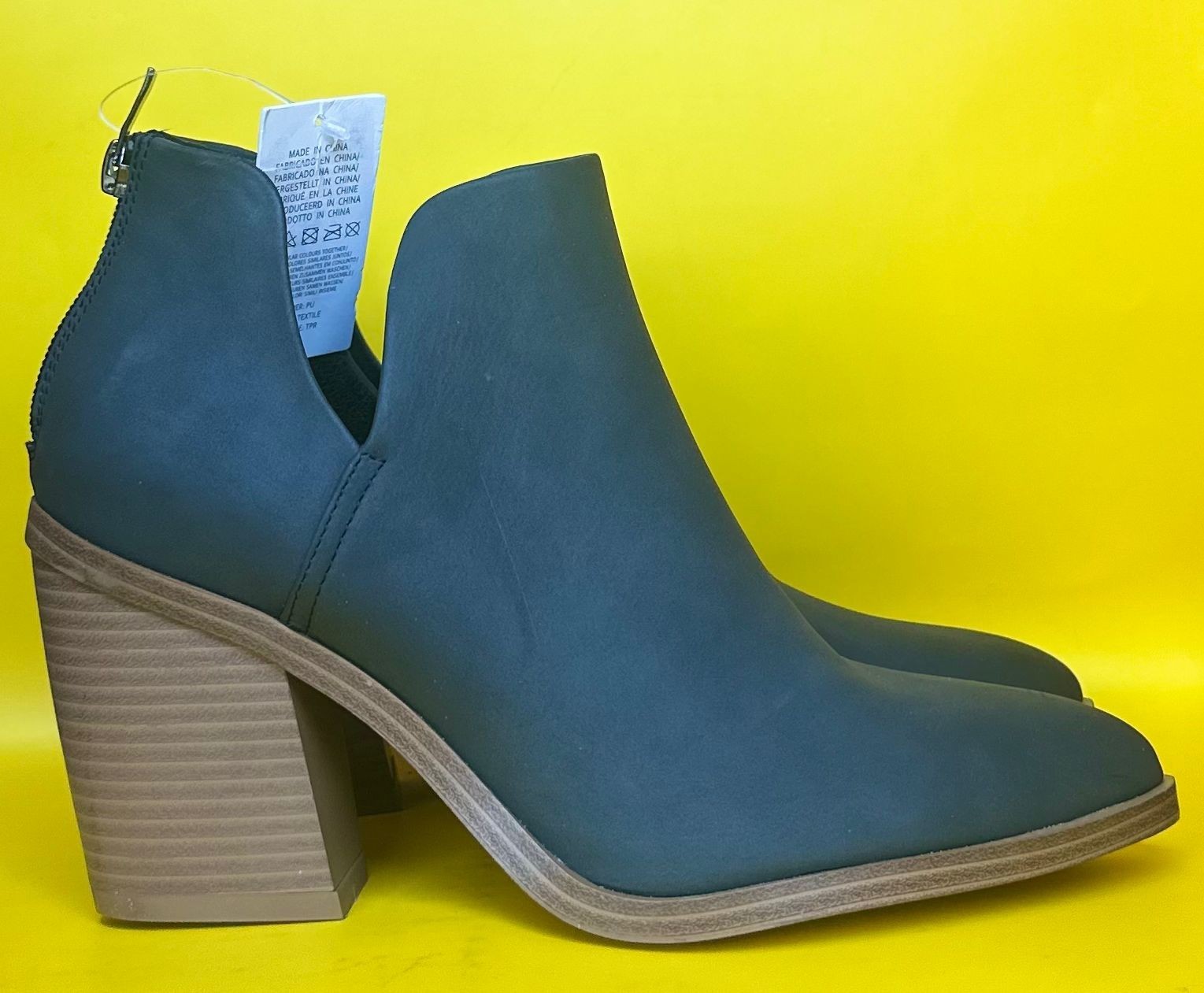 Botines para mujer mysoft sin cordones recorte punta gruesa