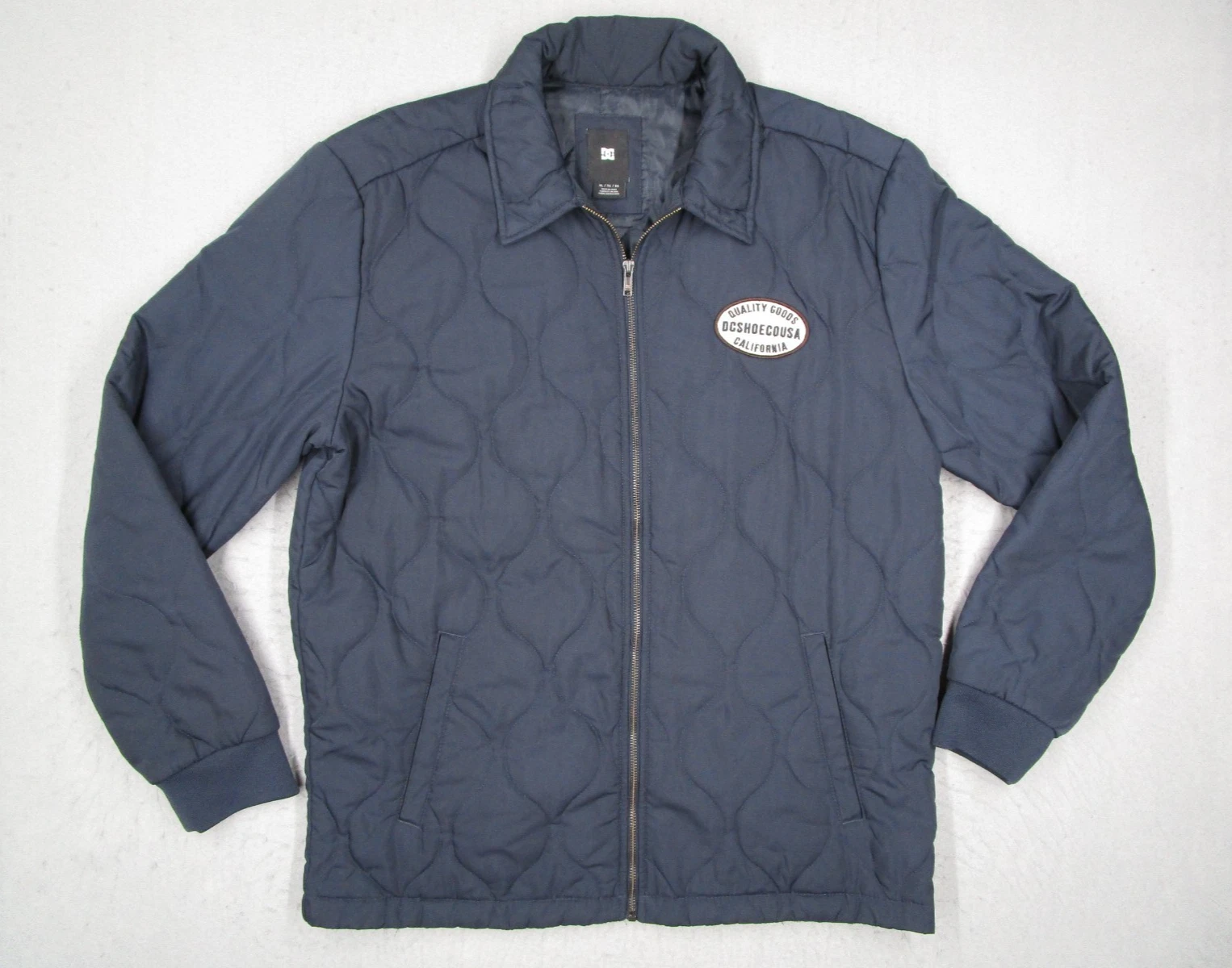 DC Shoes Jacket Mens Extra Large Blue Quilted Full Zip Puffer Insulated Skate