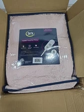 Serta Malea Solid Shaggy Faux Fur Electric Heated Throw Blanket New 50x60 - Pink