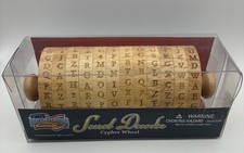 American Traditions Secret Decoder Cypher Wheel Wooden Spy Messenger In Box