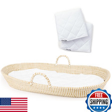 Handmade Baby Changing Basket Moses Basket Changing Table Topper w/ 2 Pads