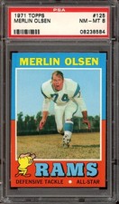 1971 Topps Football #125 Merlin Olsen PSA 8