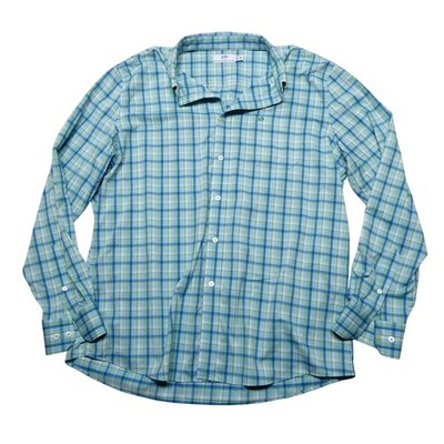 Southern Tide Shirt Mens XL Blue Green Plaid Long Sleeve Button Up Brrr Stretch