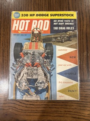 Hot Rod Magazine February 1961 330 HP Dodge Superstock Bagged/Boarded!!