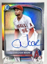 Christian Moore Auto 2025 Bowman Chrome Prospect #CPA-CMO Refractor /499 Angels
