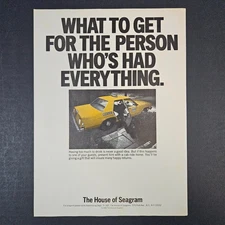 1982 House of Seagram Vintage Print Ad Taxi Cab Ride Home Don't Drive Drunk NYC