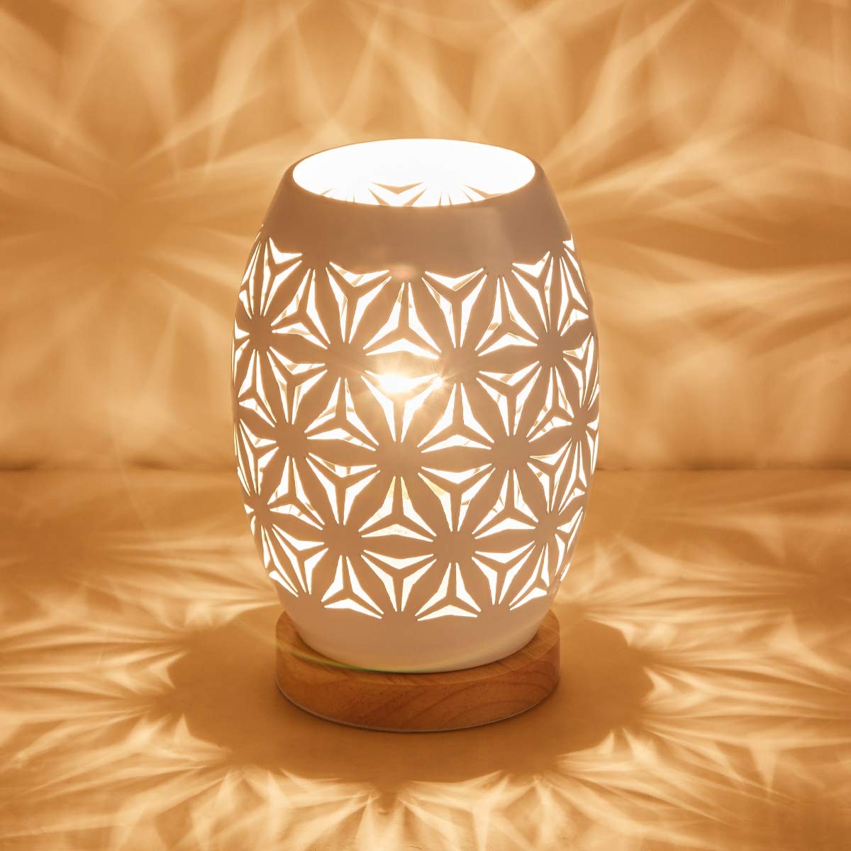 Lampe de table blanche ajourée E27 pour éviter l'éblouissement visuel