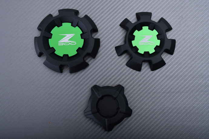 Tampons de carters verts Kawasaki Z900 pour sécuriser vos sorties
