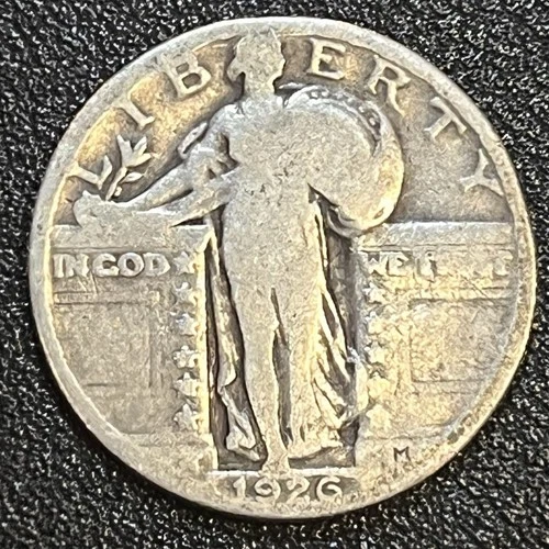 1926 Standing Liberty Quarter. 90% Silver. Free Shipping!