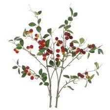2 Pcs Faux Berry Stems Realistic Red Raspberry Berries Flowers Faux Berry