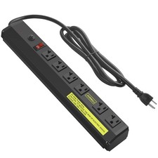 Heavy Duty Metal Power Strip 20 Amp, High Amp Surge Protector 6 Outlet, 20A P...