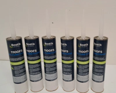 Pack of 6 Bostik 1100FS Polyurethane Adhesive/Sealant (Black) - EXP. 1/17/23