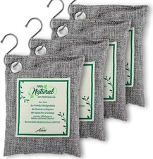 Air Purifier Bags W/Bamboo Activated Charcoal Air Freshener 200g,4-Pack