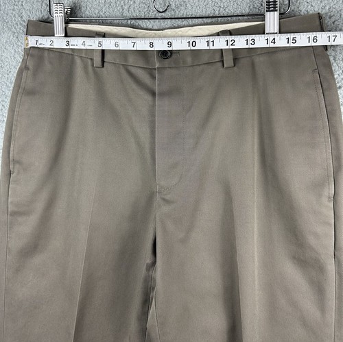 Brooks Brothers Advantage Chino Clark Men's Pant Khaki Beige Flat Pocket W33xL30 - Picture 4 of 9