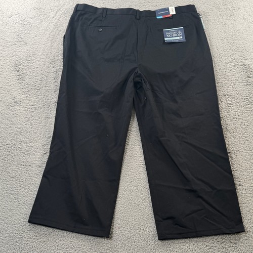 Croft & Barrow No Iron Dress Pants Mens 44X30 Classic Fit Flat Front Black NEW - Picture 4 of 15
