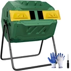 Outdoor Compost Tumbler Dual Rotating 43Gal Tumbling Composter Green Compost Bin