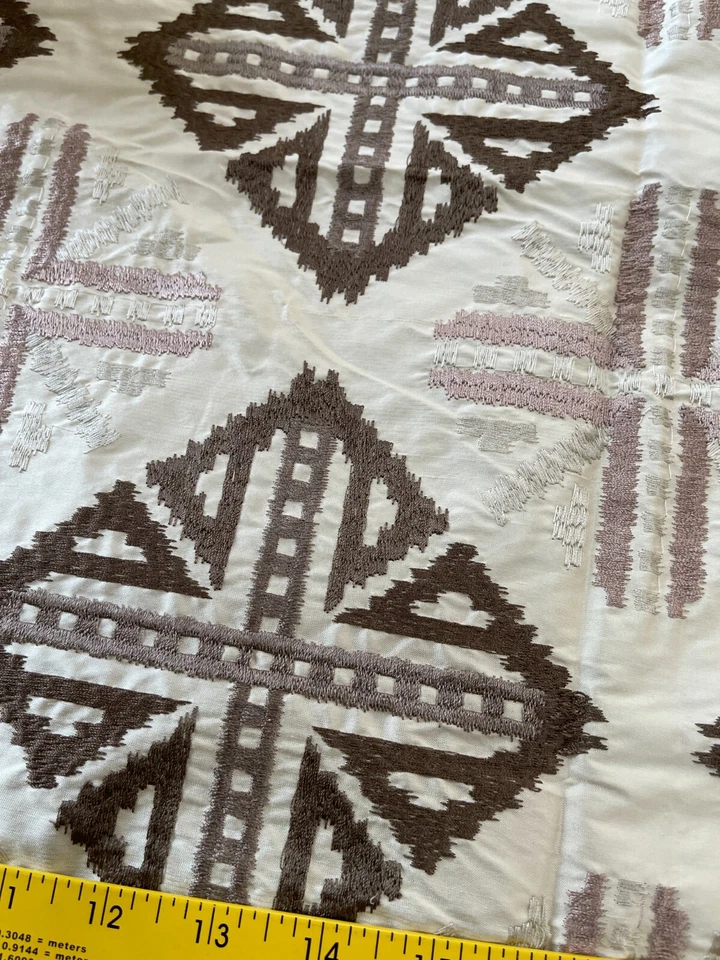 Designer Quality 100% Silk Shantung High End Embroidered Fabrics!!! - Image 4 of 4