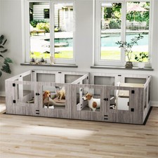 Large Dog Whelping Box Multipurpose Bedding Box Puppy Cage Dog Play Pen w/ Rails