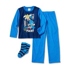 New Little Big Boys 3-Piece Sonic the Hedgehog Pant Pajama Set 4 6 8 10