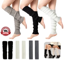 Women Ladies Winter Warm Leg Warmers Long Knit Knitted Crochet Socks Leggings