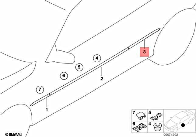 Genuine BMW M3 E46 CSL Cabrio Moulding Fender Primed Rear Left 