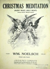 1916 Christmas Meditation Silent Night, Holy Night WM. Noelsch Angels Sheet