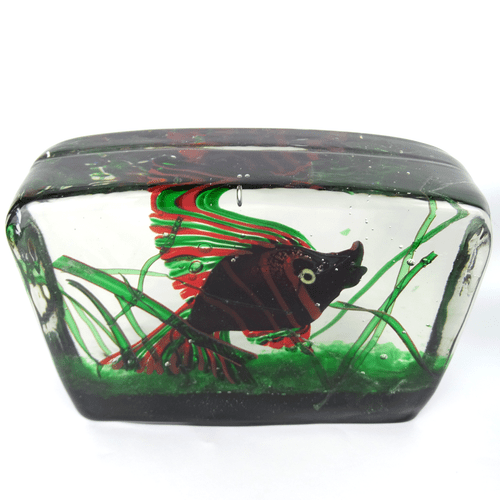 Riccardo Licata Fisch AQUARIUM 50s Cenedese Glass Murano 2,7 Kg. Glas Skulptur - Bild 2 von 8