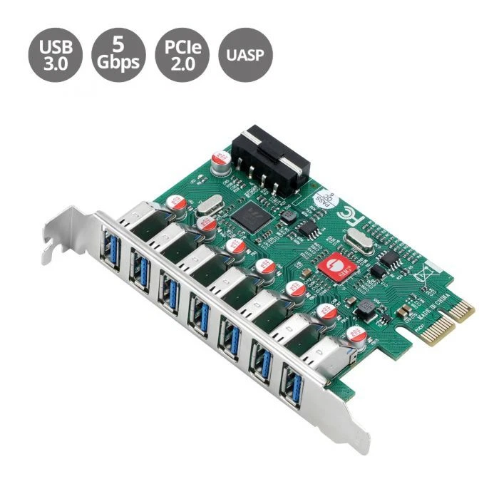 Tarjeta host SIIG USB 3.0 7 puertos PCIe (JU-P70211-S1) Foto 2 de 4