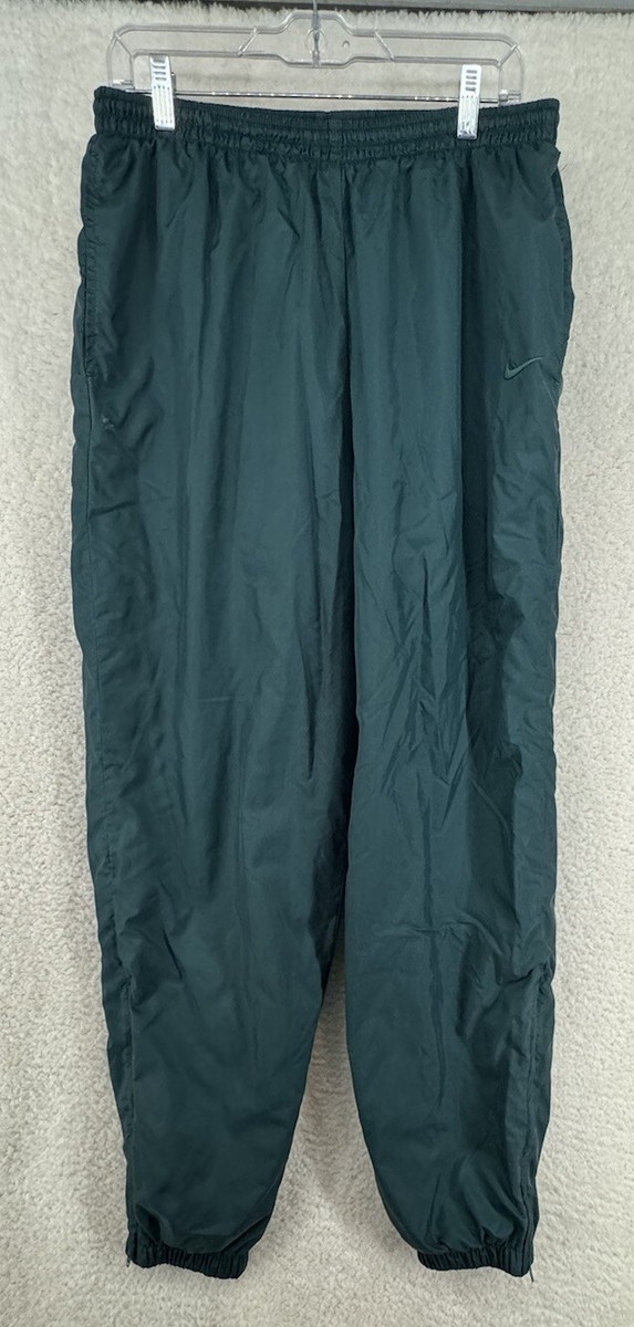 Vintage Men's Nike Athletic Wind Breaker Lined Pants Green XL RN