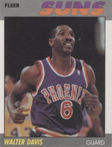 1987-88 Circle K Phoenix Suns WALTER DAVIS Signed Card #5 Slabbed 