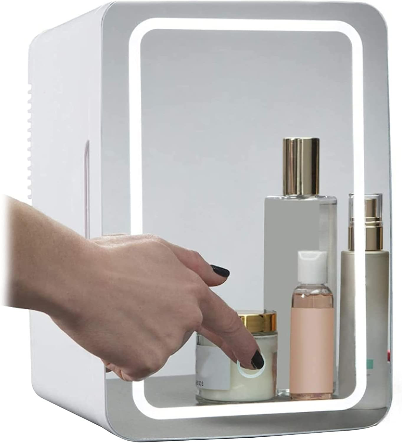 Frigo Cosmétique 8L Anti-Poches et Cernes avec Miroir Lumineux Tactile