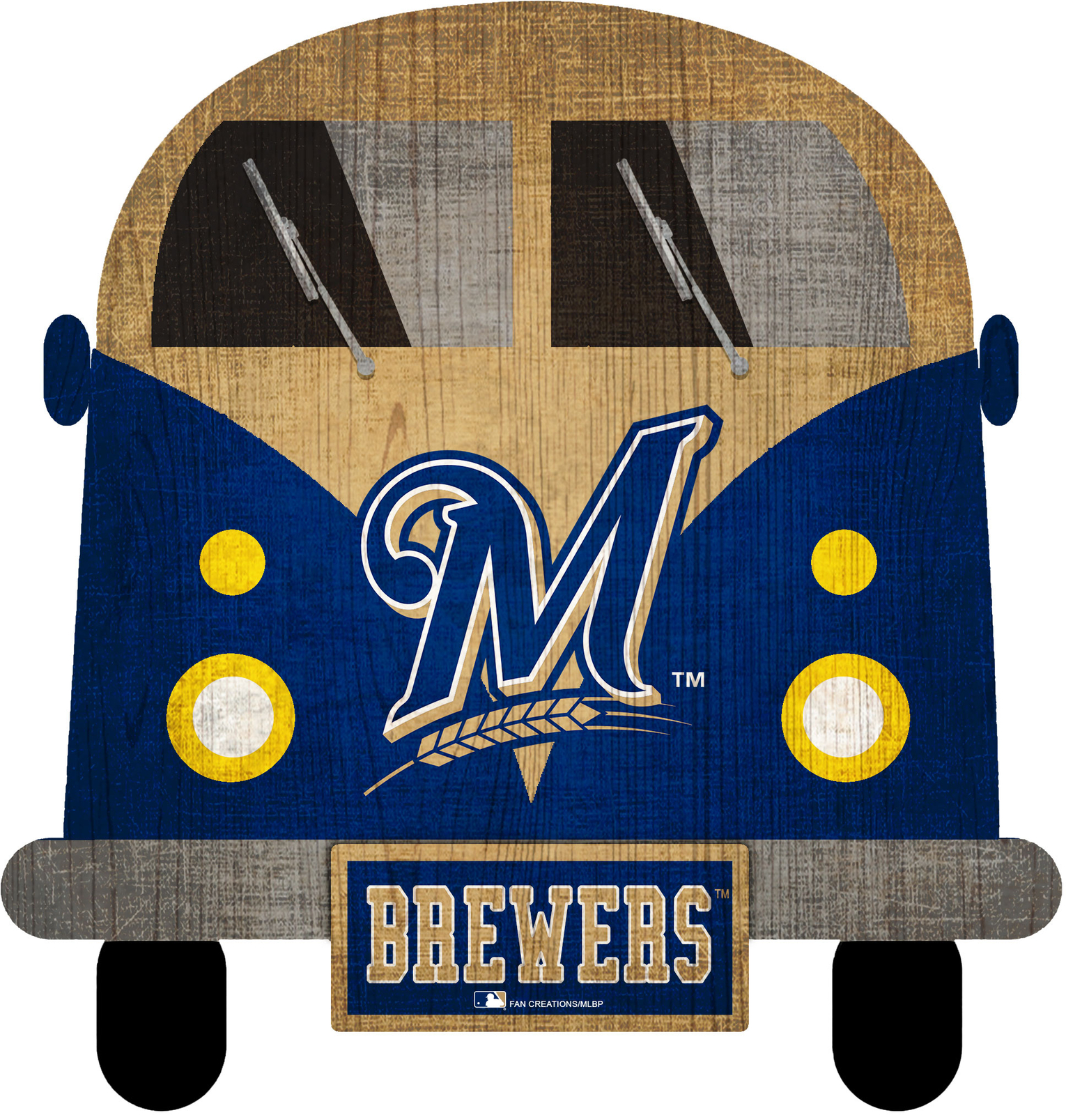 Деревянная вывеска на автобусе команды Milwaukee Brewers 12