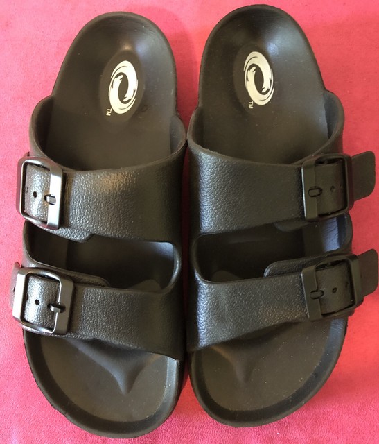 OâRageous Womenâs 2-Buckle EVA Slide Sandals, Adjustable Buckle, Black Size 6 | eBay