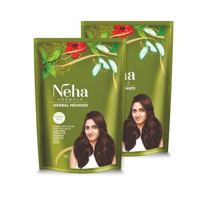 Neha Herbal Henna Mehandi Brown With Herbal based Hair Color 140gm Pack of 2