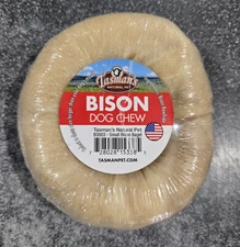 Tasman's Natural Pet Bison Dog Chew Bagel - 8 pack